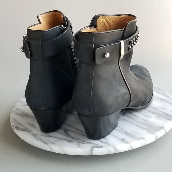 Barbara Bui Black Suede Booties Rhinestone Strap US Size 11M Ankle Boots Italy - Picture 5 of 14